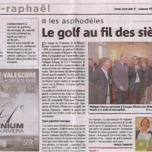 Papier dans "VAR MATIN" du 15 mars 2008