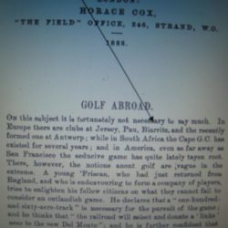 Extrait Golfing Annual 1887/ 1888 certifiant l'existance du golf de Biarritz mais pas celle de Dinard.