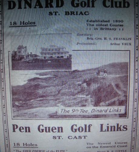 "SupplÃ©ment du Continental Daily Mail - Golfing Section" PublicitÃ© Golf de Dinard 1932 " golf fondÃ© en 1890"