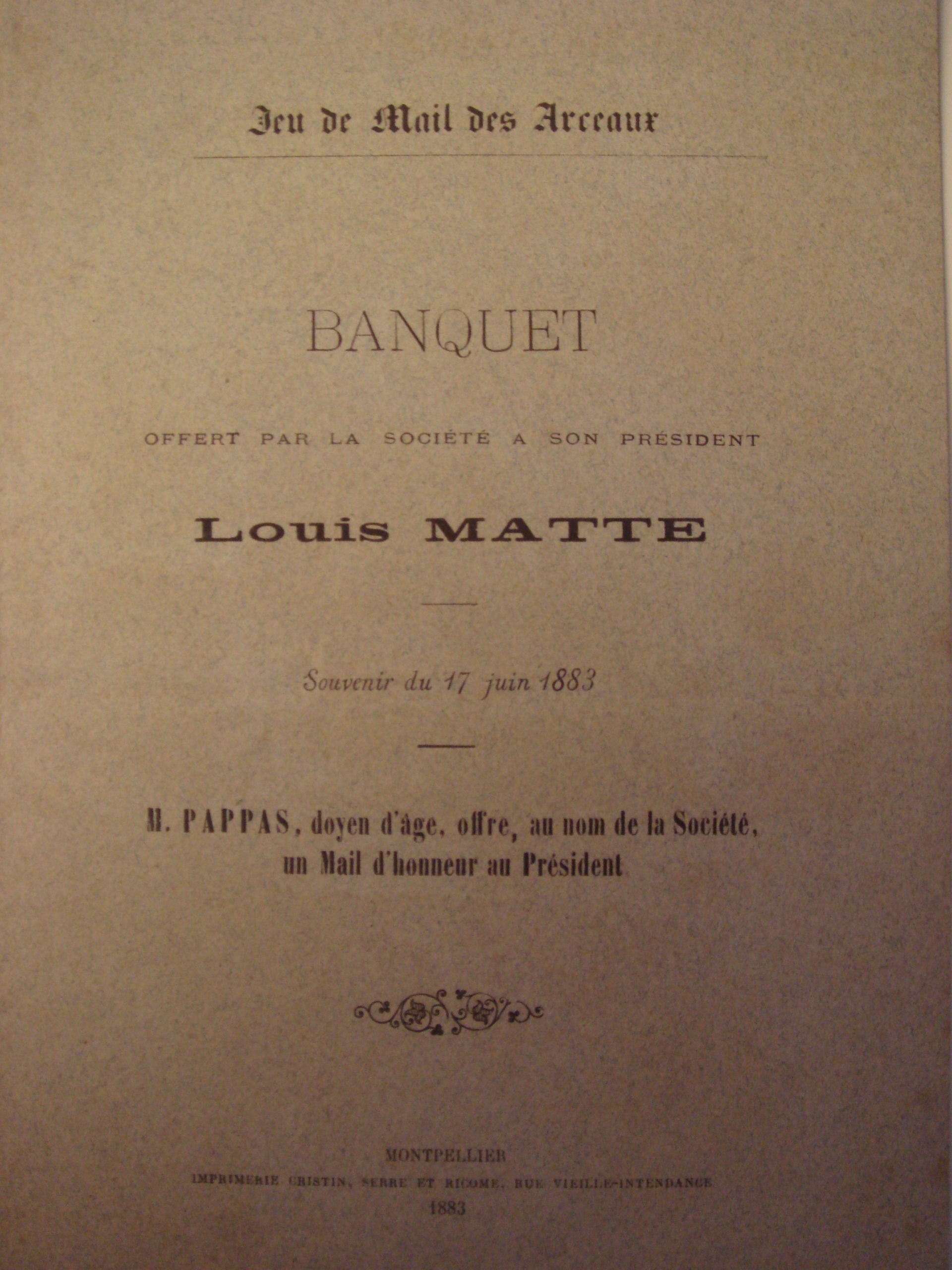 Livre de banquet des Arceaux