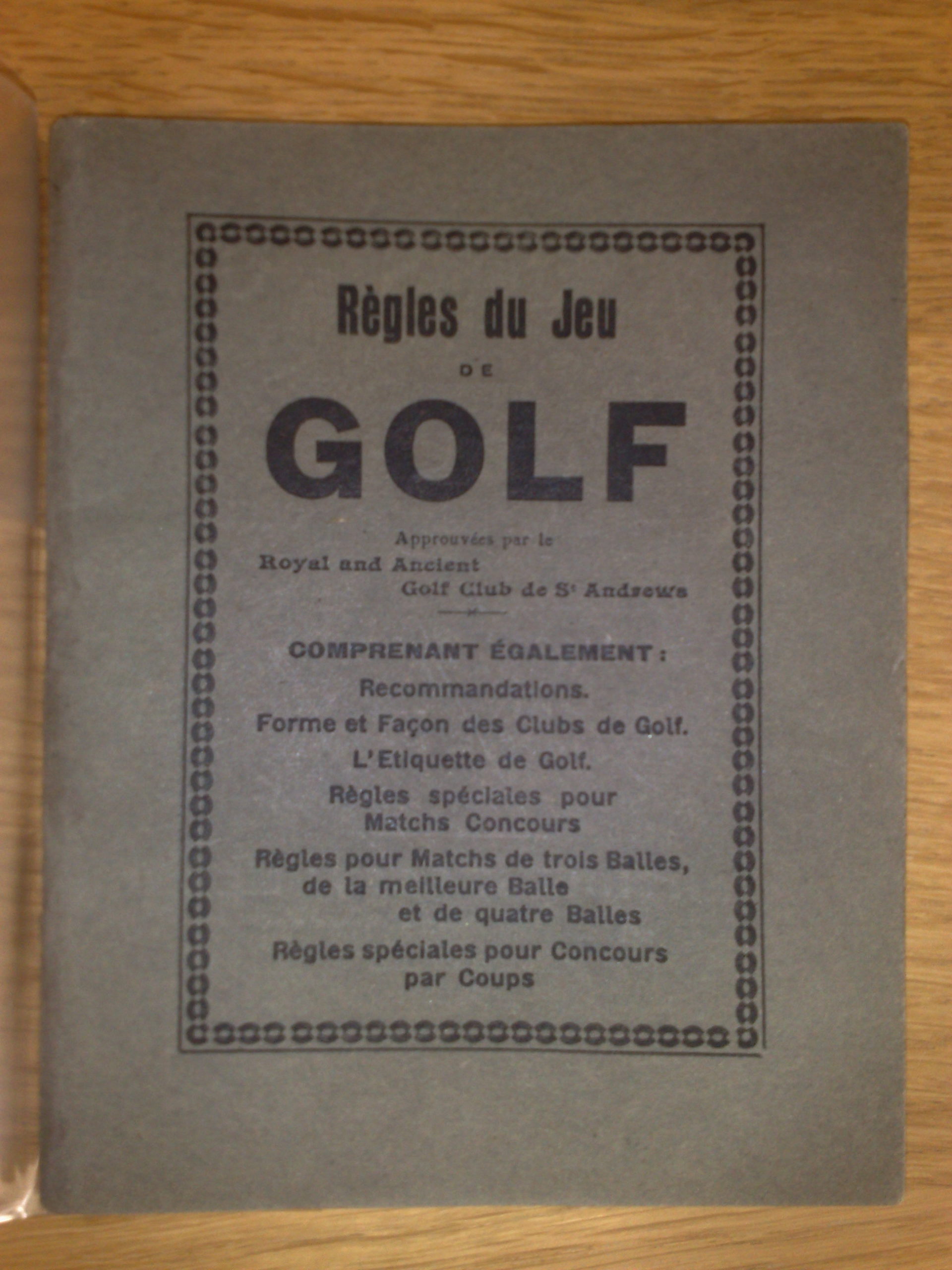 RÃ¨gles de golf Ã©ditÃ©es par Williams